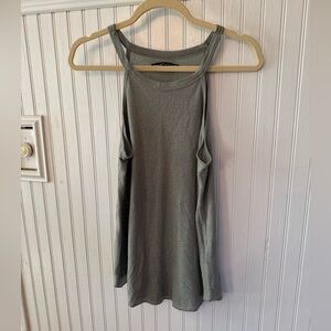 Abercrombie & Fitch Linen Blend Medium green Tank Top